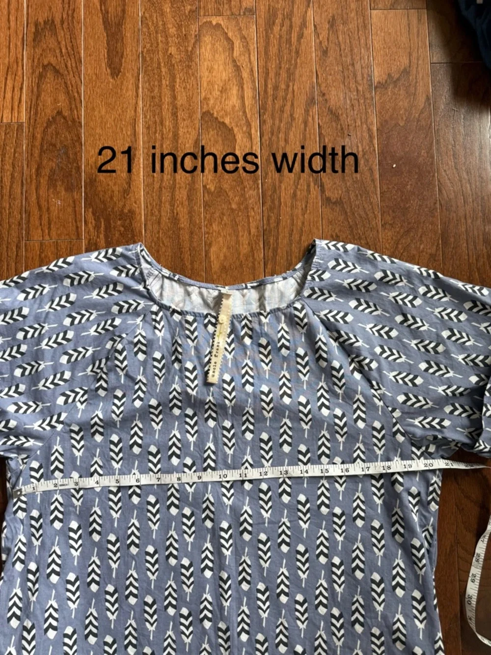 Uncle Frank Blue and White Geometric Shift Dress size large EUC 100% cotton. - Picture 5 of 10